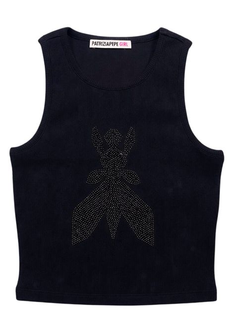 Canotta bambina nera in cotone Patrizia Pepe | 7M0977NERO